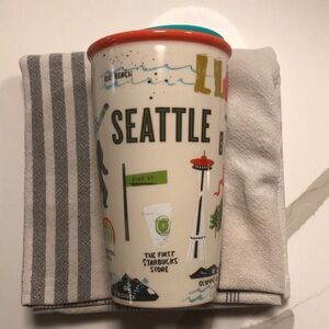 Starbucks Seattle Themed Ceramic Travel Mug